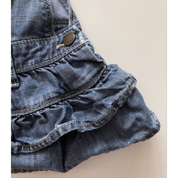 Baby Gap Overall Denim Dress Girls 3-6 mos Ruffled Jean Blue - Picture 4 of 5